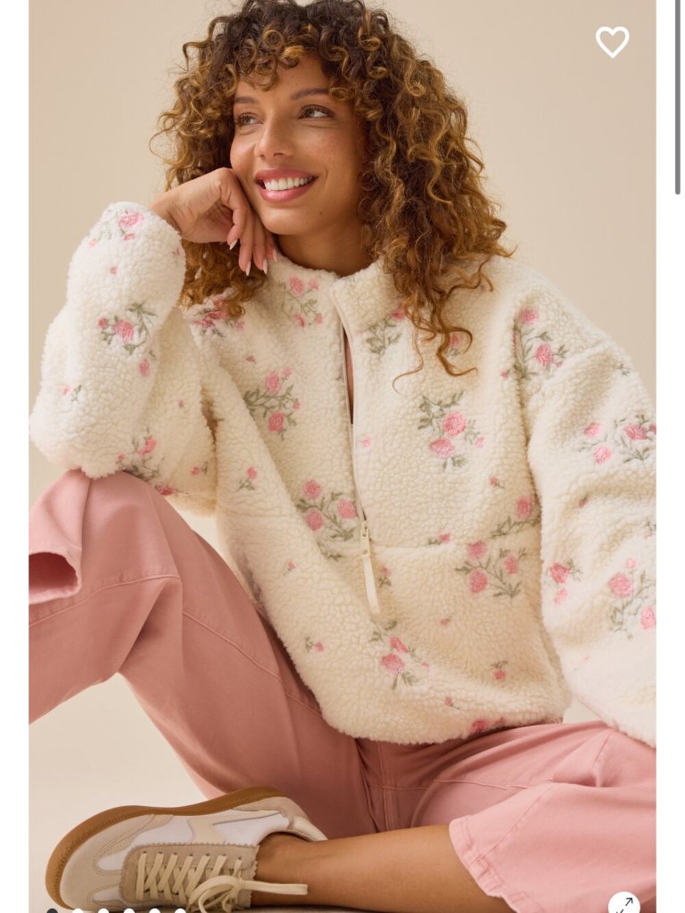Altar'd State Kinsley Sherpa Pullover NWT Floral Sherpa Pullover